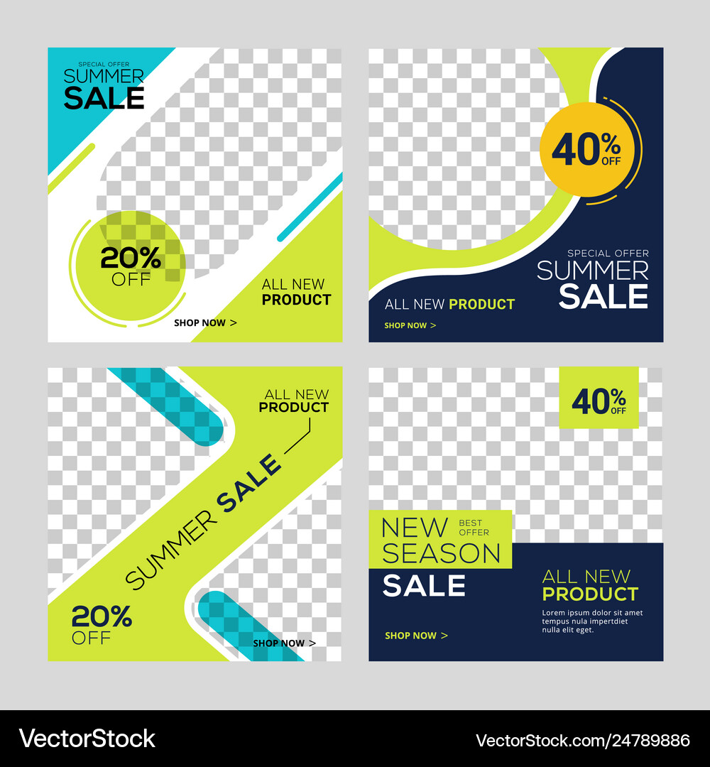 Social Media Post Template Banners Ad Royalty Free Vector