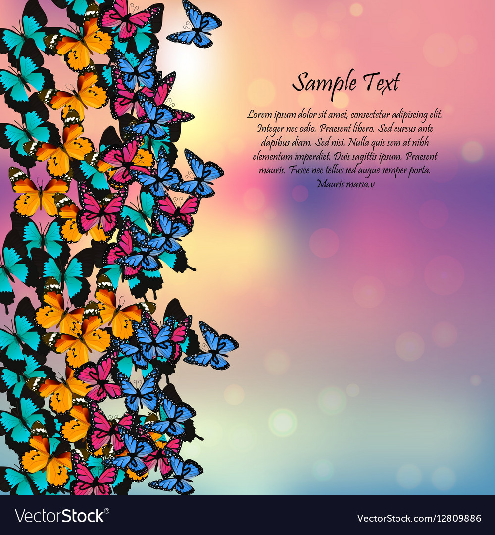 Spring background with butterflies