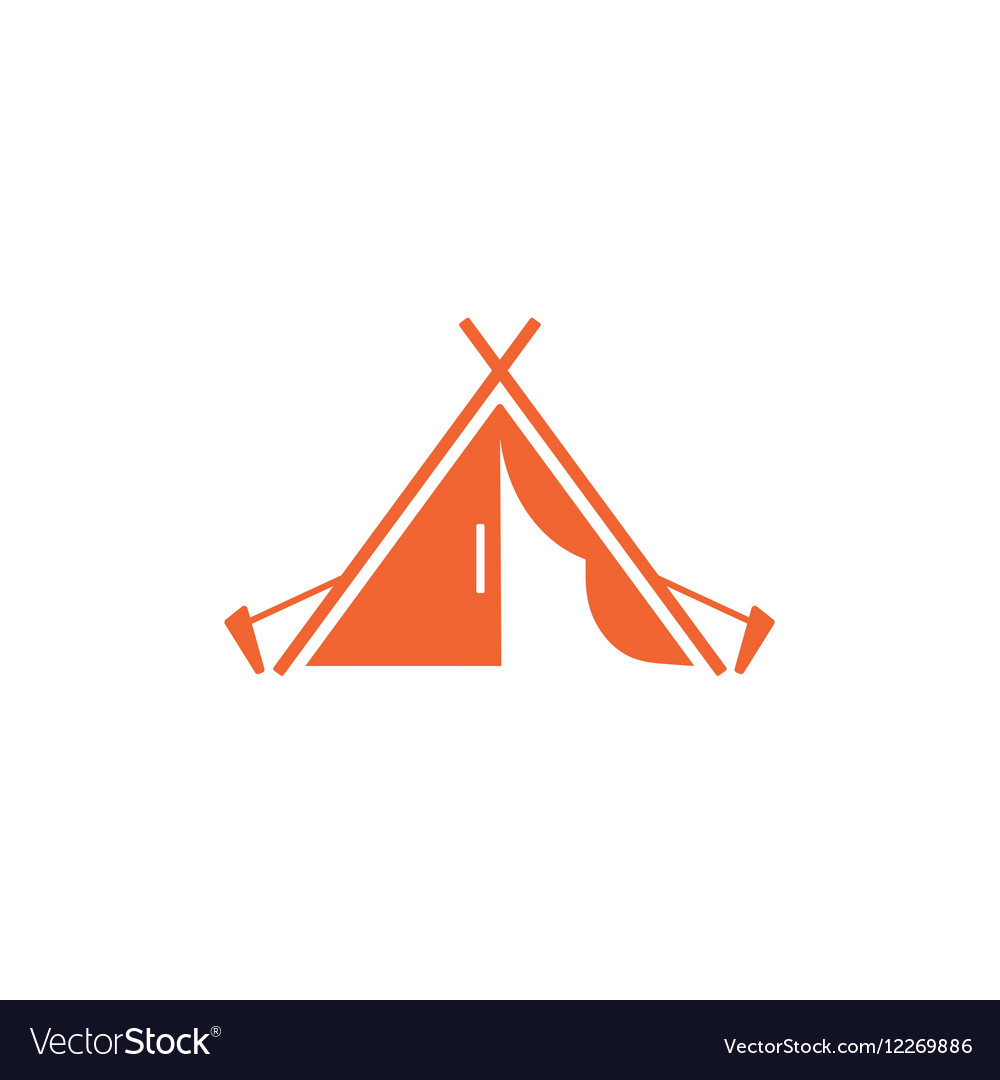 Stylized icon of tourist tent