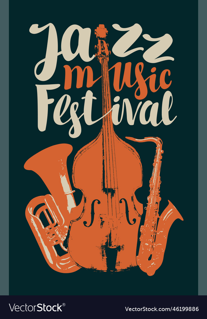 Vintage poster for jazz festival of live music Vector Image