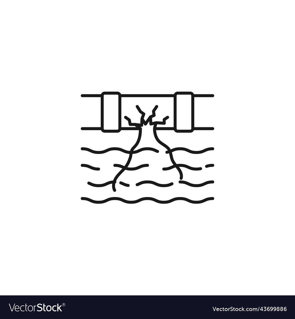 Water pollution line art icon design template Vector Image