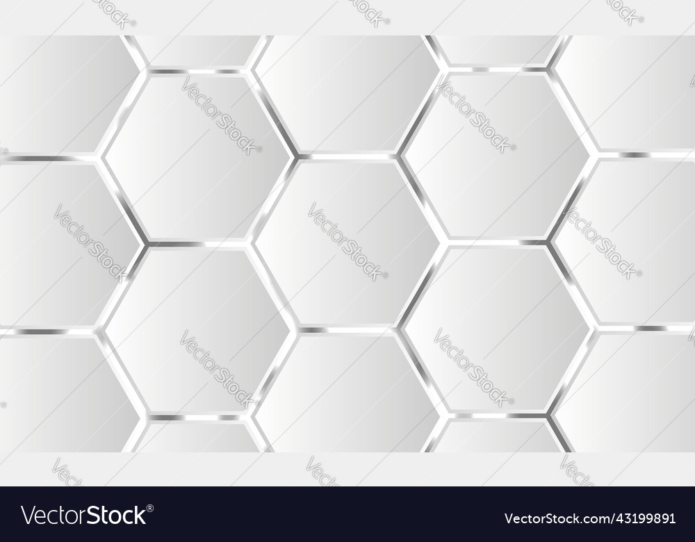 3D Hexagonal White Technology Background