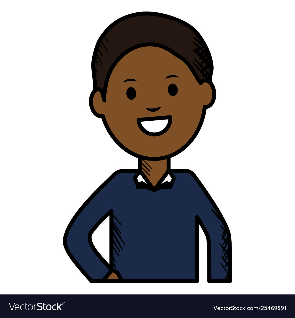 Afro young man avatar character Royalty Free Vector Image