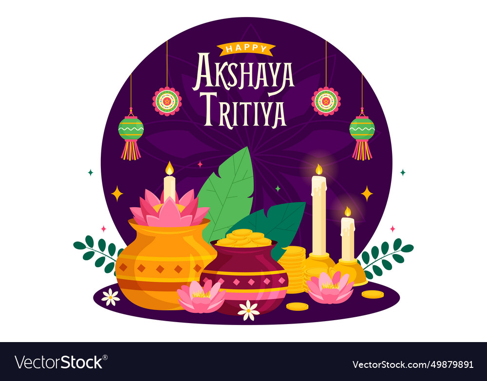 Akshaya tritiya Festival mit einem goldenen Kalash