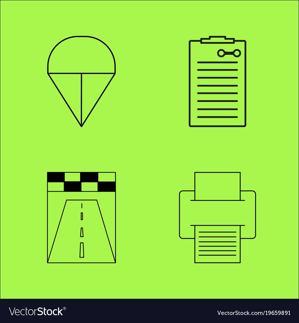 Basic content simple linear outline icon set
