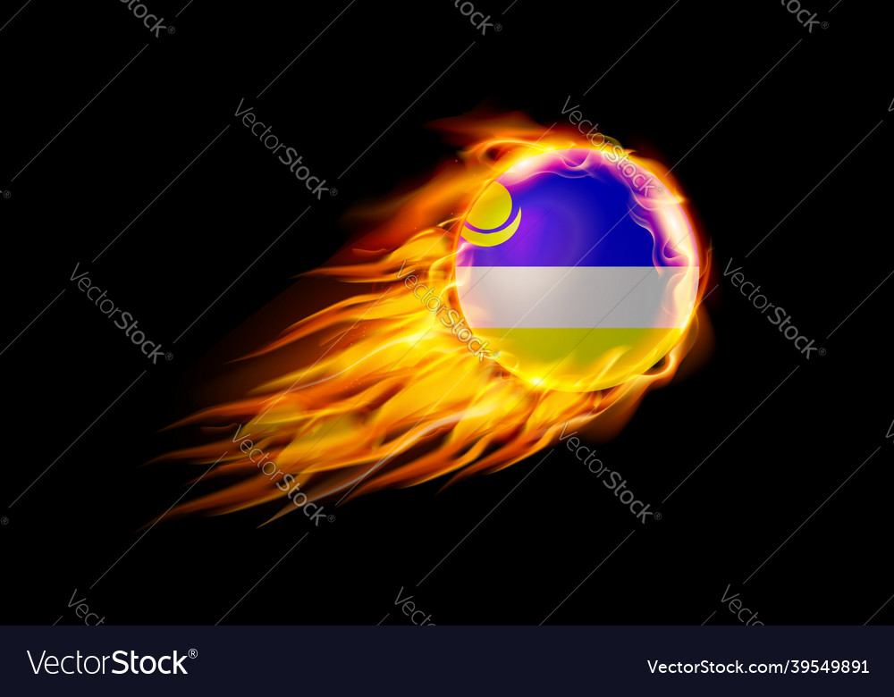 Buryatia Flagge mit Feuerball realistisches Design