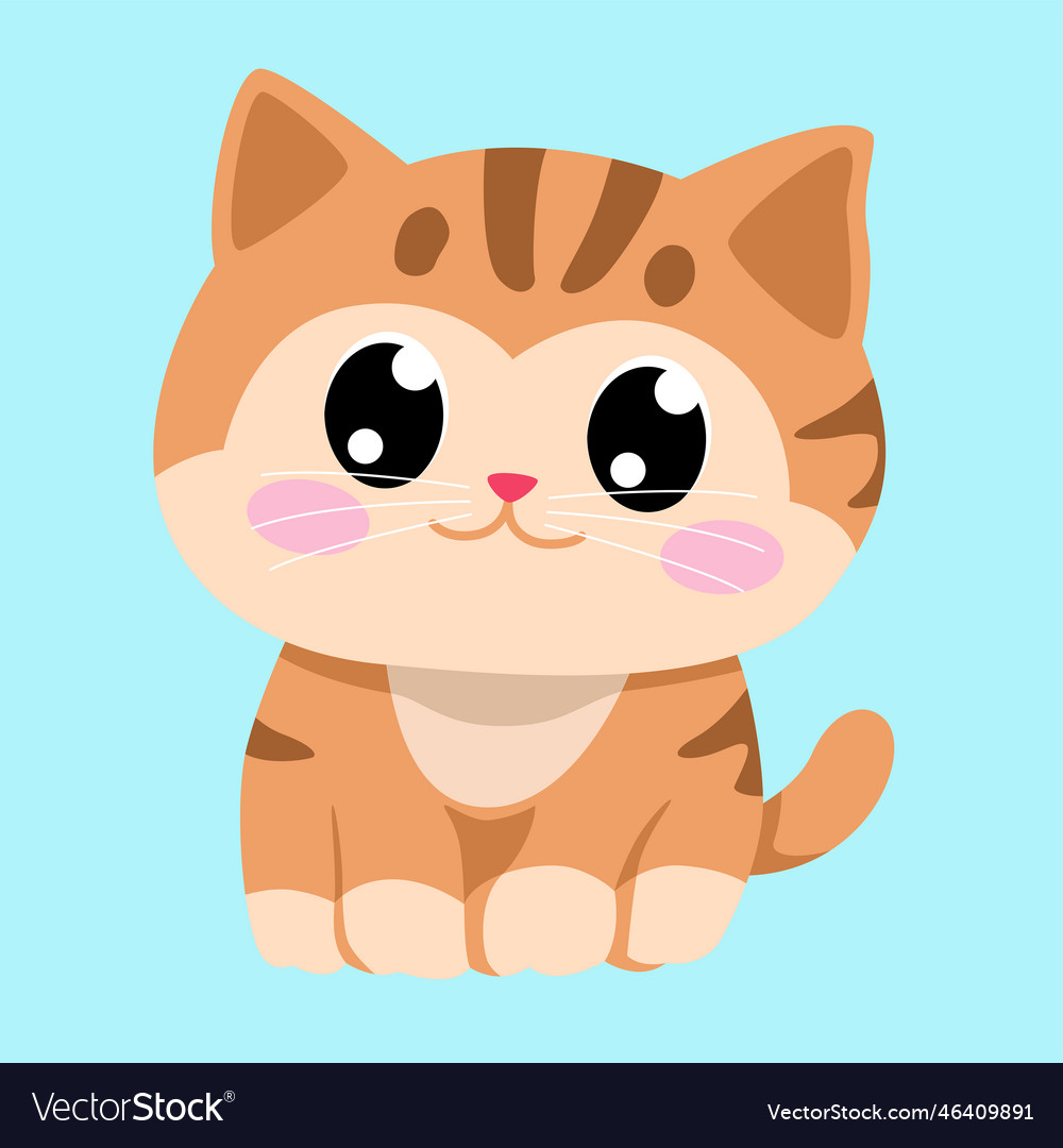 Kawaii Cat Stock Vector Illustration and Royalty Free Kawaii Cat Clipart