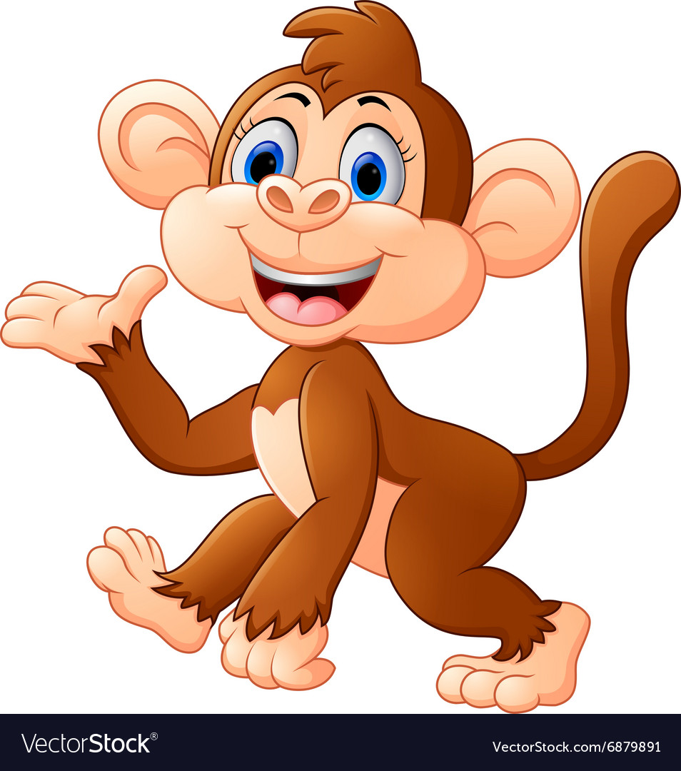 Cute monkey cartoon Royalty Free Vector Image - VectorStock