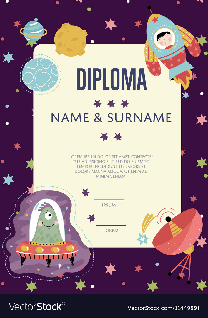 Diploma cartoon template