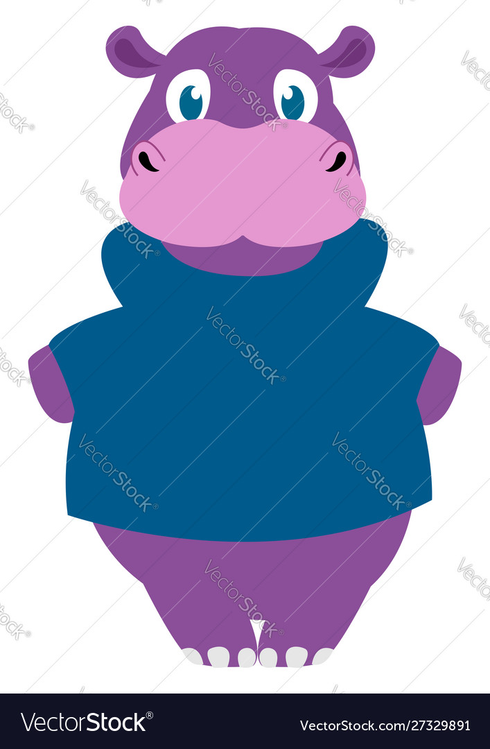 Fat Cartoon Hippo Drawing