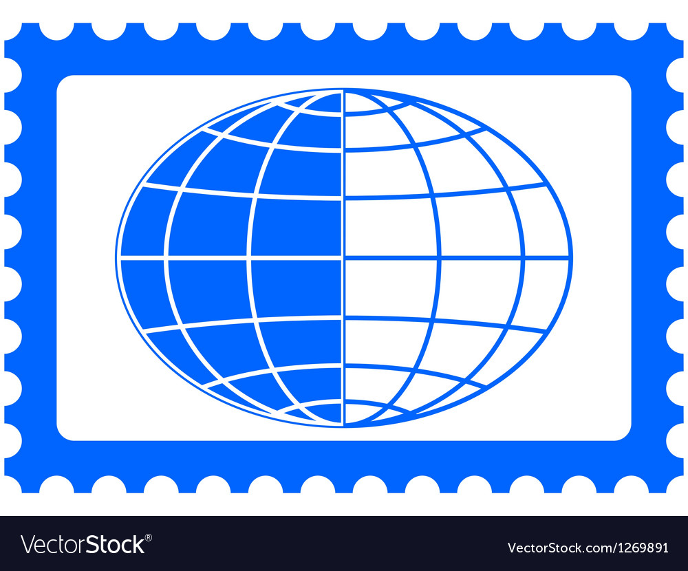 Globe on stamp