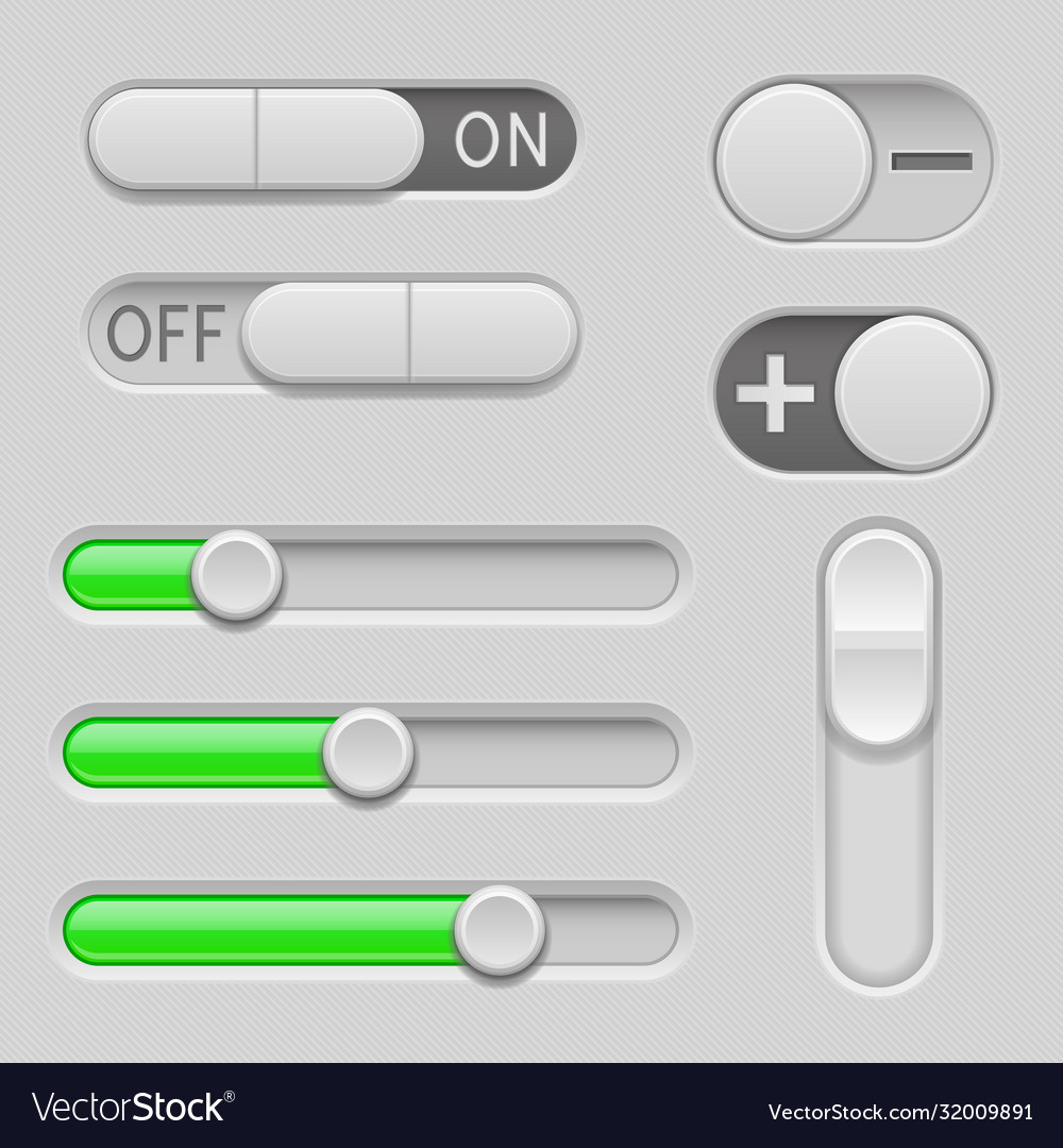Gray and green web buttons push