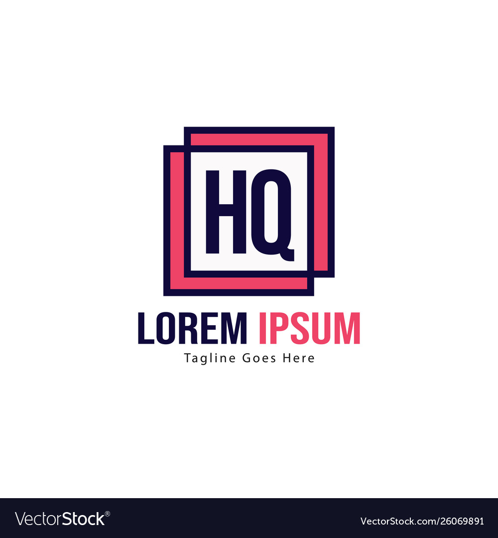 Initial hq logo template with modern frame