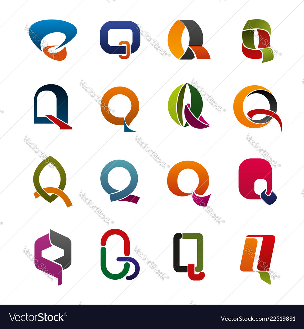 Letter q corporate identity icons vector image Letter q corporate identity icons