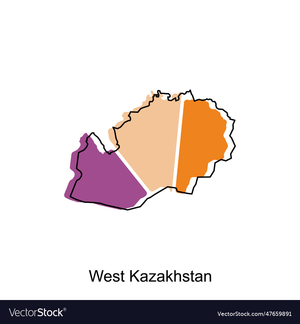 Map of west kazakhstan stylized