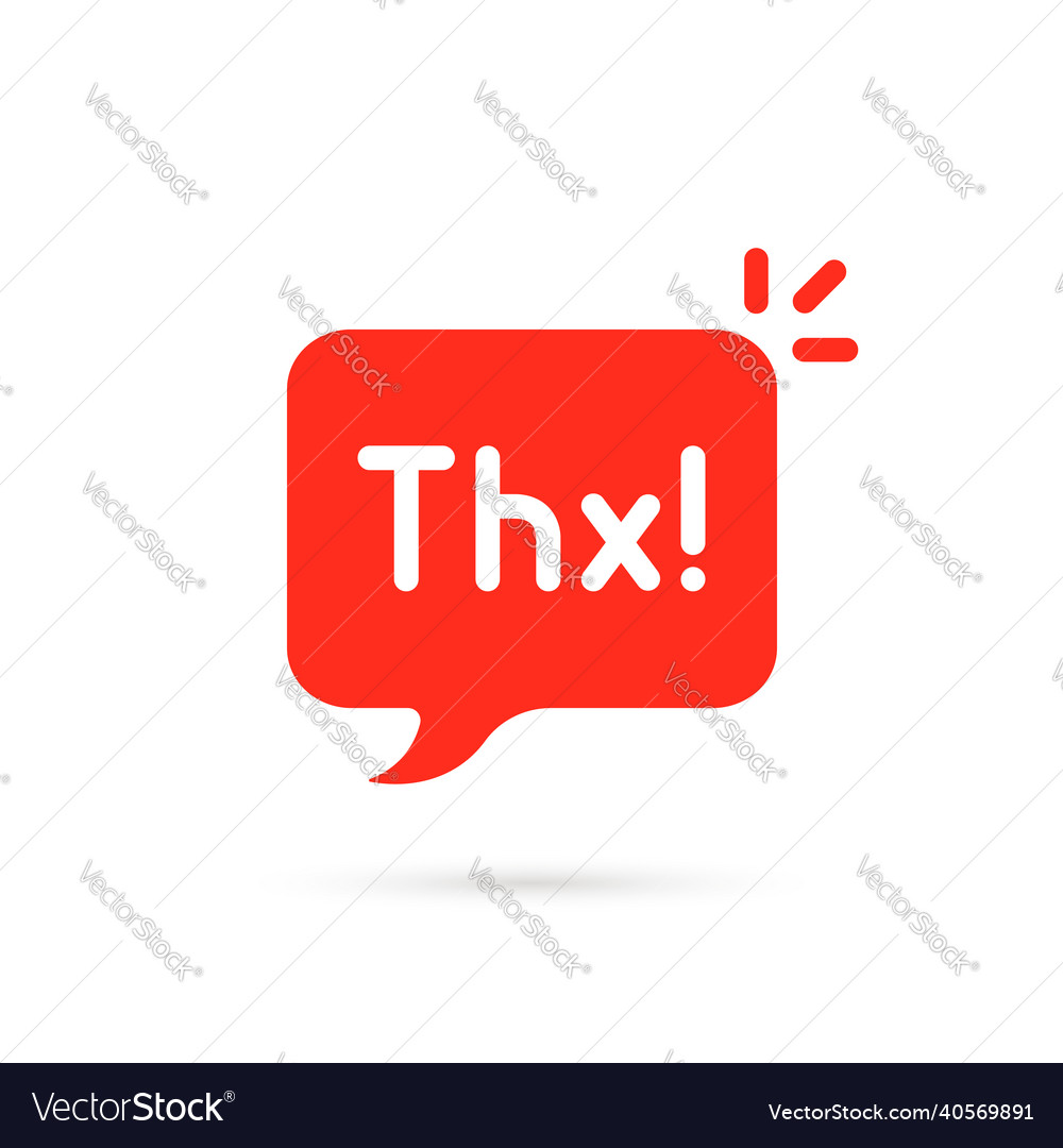 Red bubble icon with thank you text