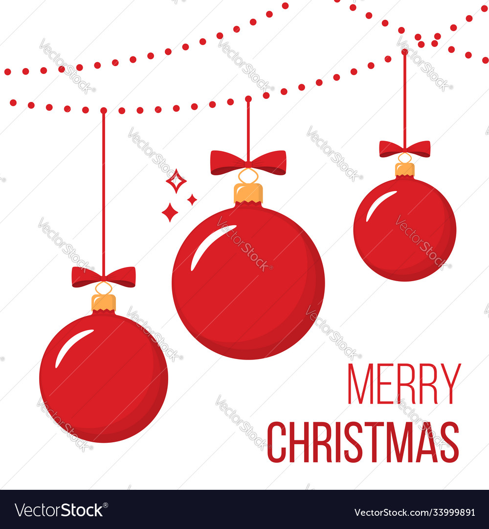 Red christmas balls Royalty Free Vector Image - VectorStock