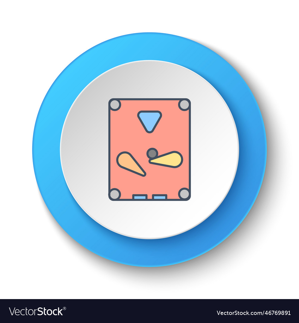Round button for web icon pinball arcade game Vector Image Round button for web icon pinball arcade game