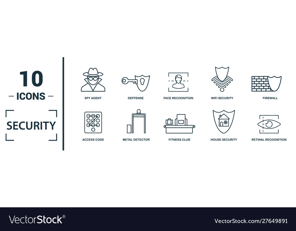 Security icon set include creative elements vector image Security icon set include creative elements