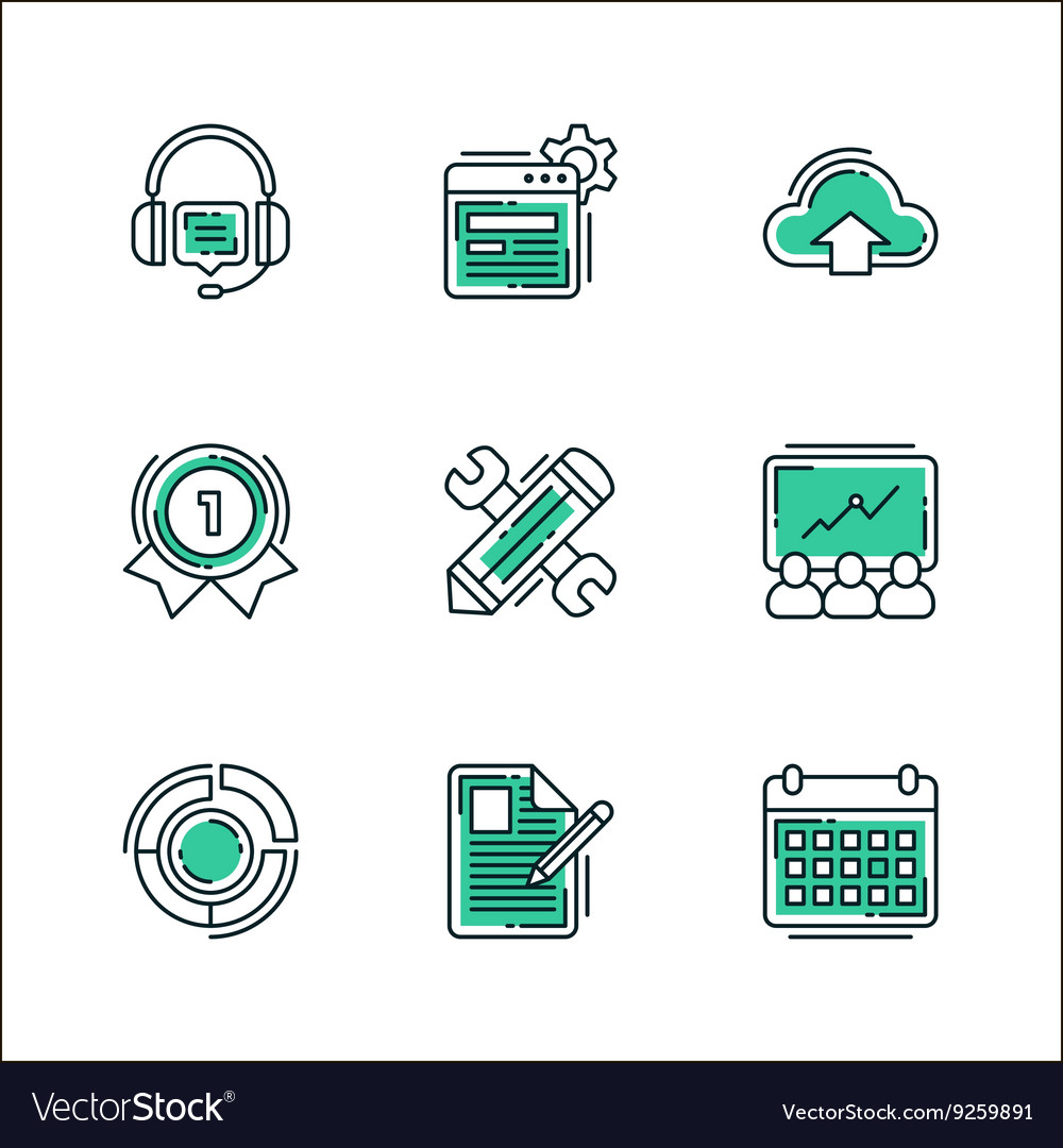 Set of icons business workflow items