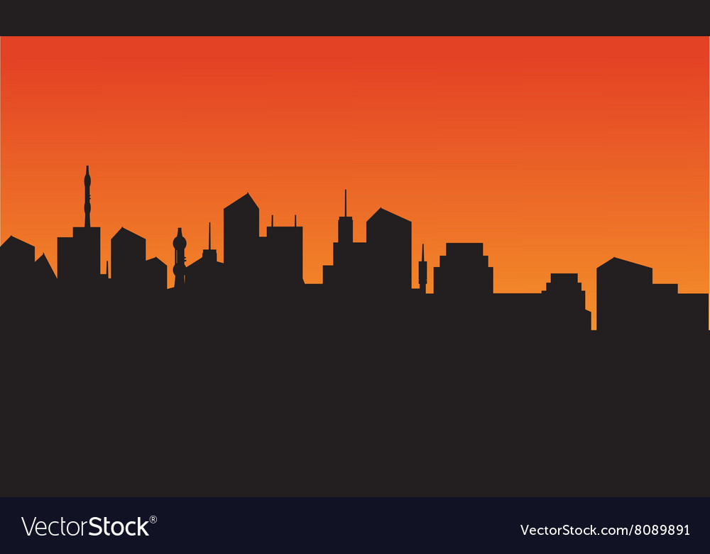 Silhouette of city skyline