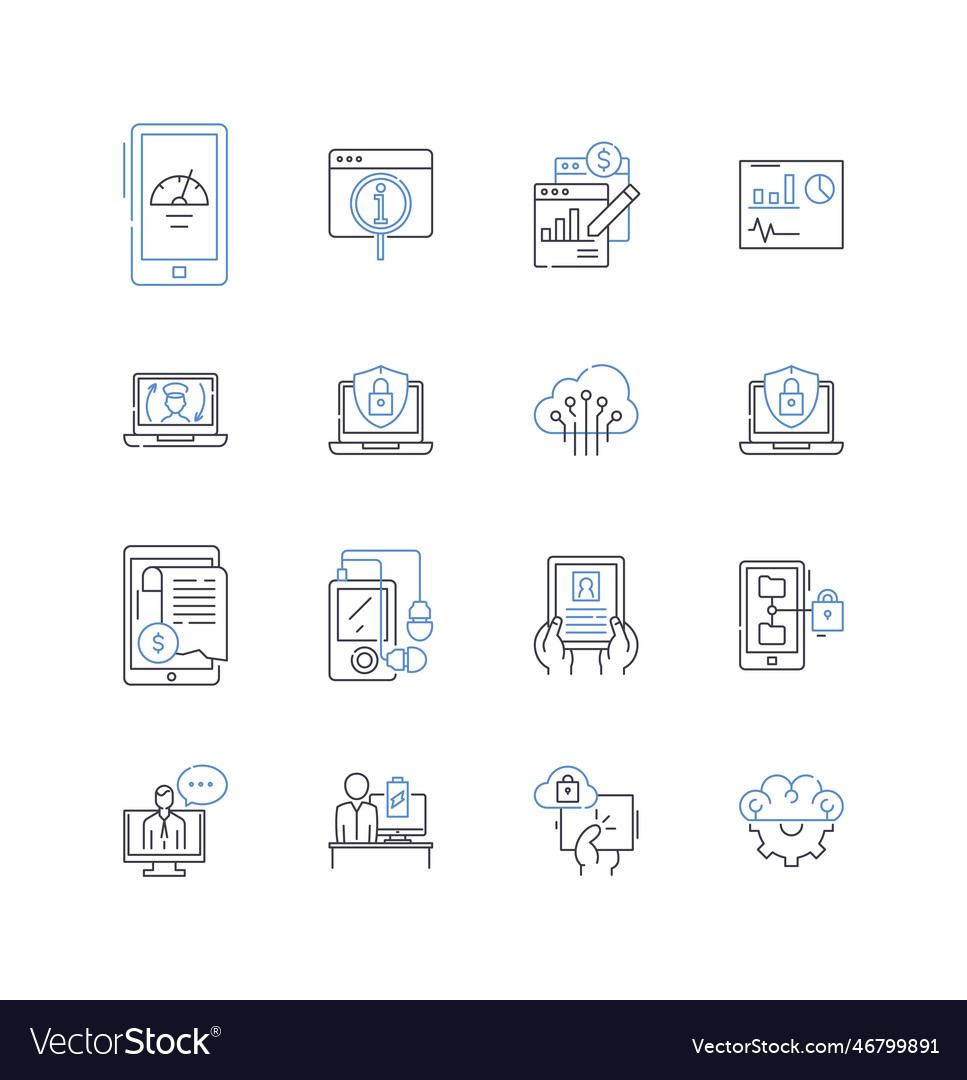 Solutions line icons collection innovations