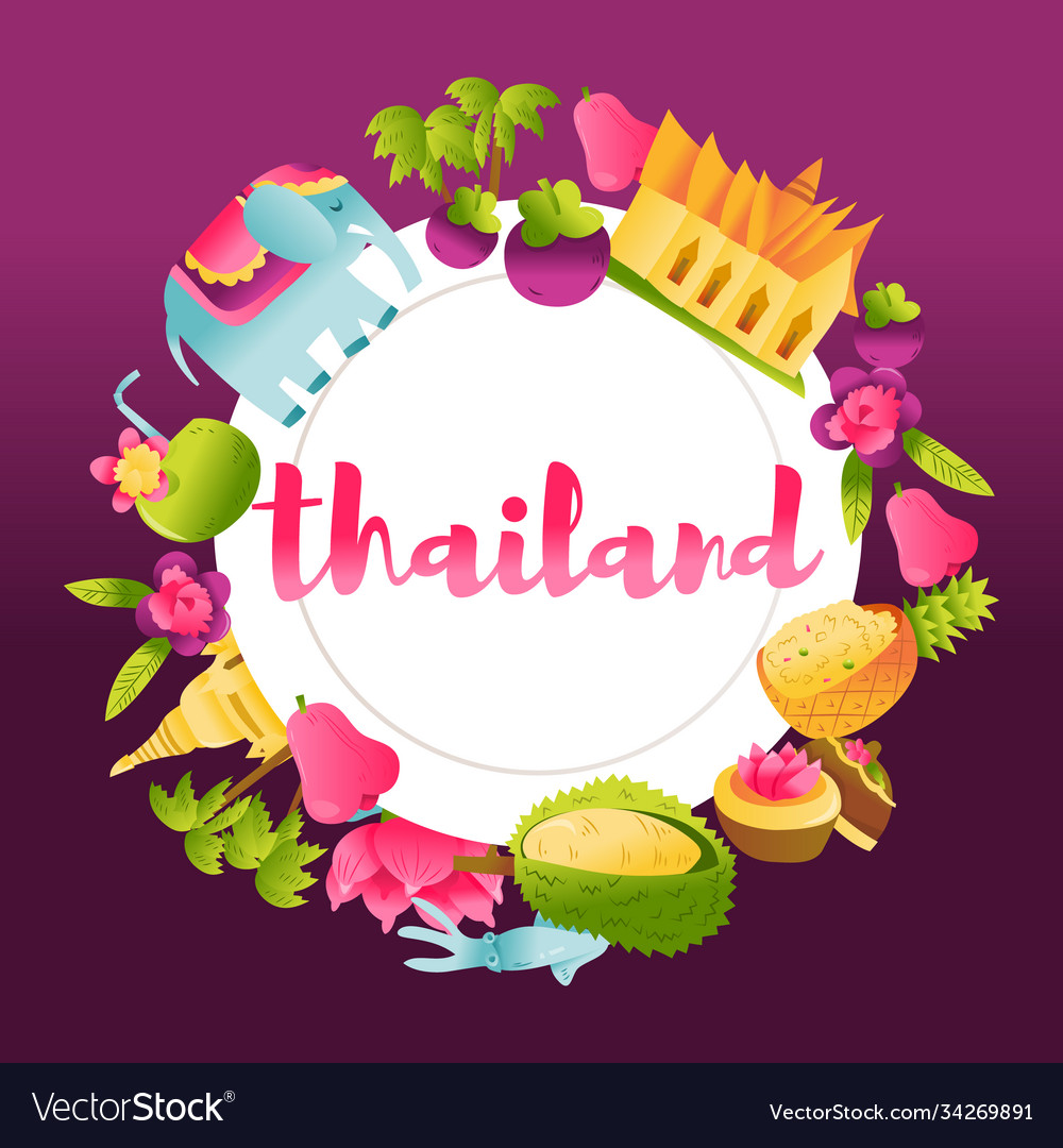 Super cute thailand culture copy space background