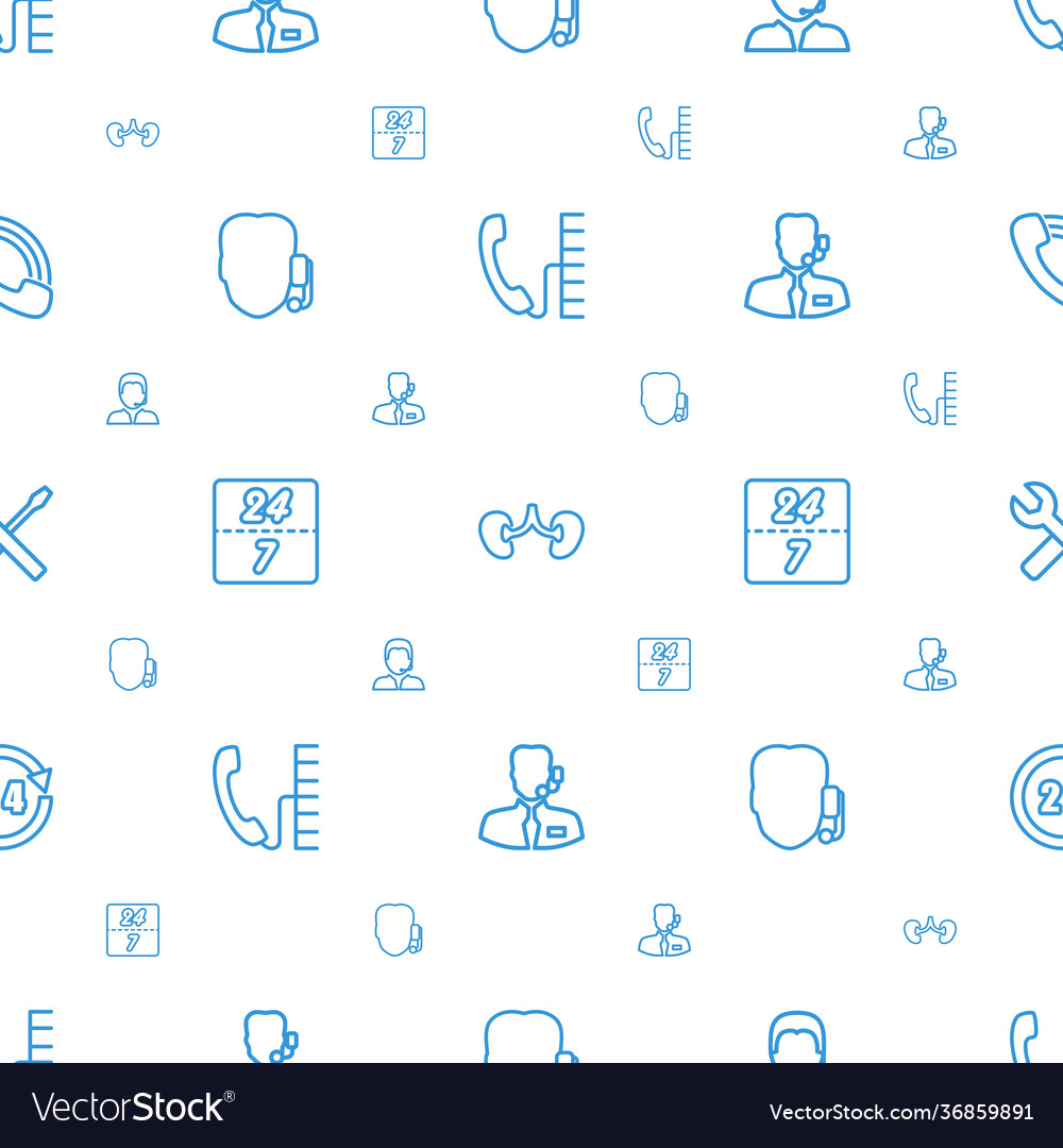 Support icons pattern seamless white background vector image Support icons pattern seamless white background