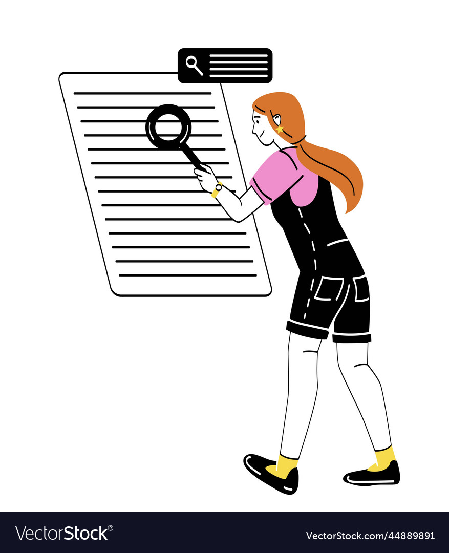 Teenager Studying with Magnifying Glass