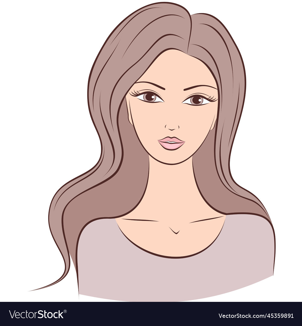 Woman with long hair Royalty Free Vector Image