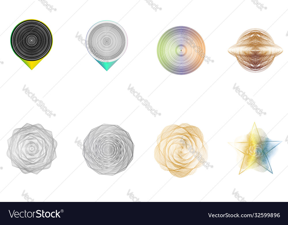 Abstract guilloched object color isolated