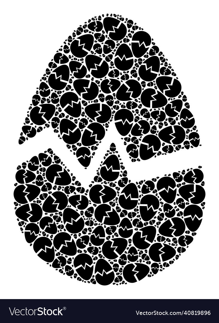 Broken egg recursion icon composition of self Vector Image Broken egg recursion icon composition of self