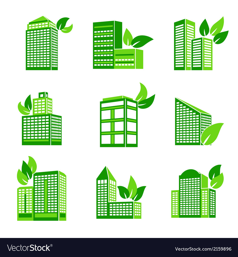 Building Eco Icon Royalty Free Vector Image - VectorStock