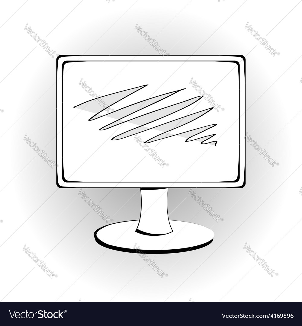 Computer display isolated on white