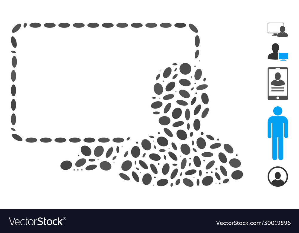 Dotted mosaic computer user vector image Dotted mosaic computer user