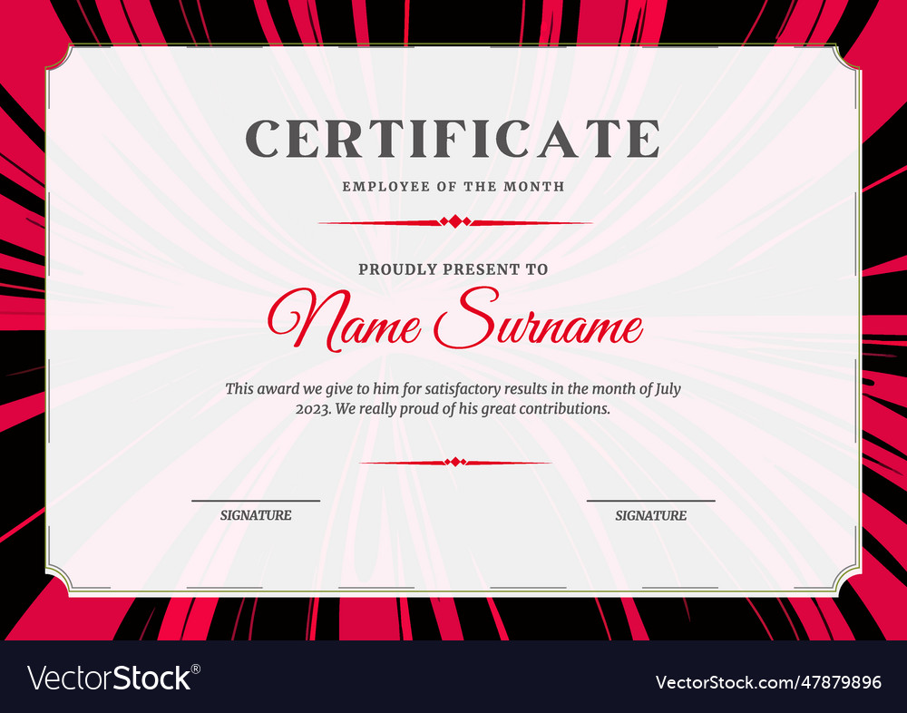 Elegant Certificate Design For Achievement Vector Image