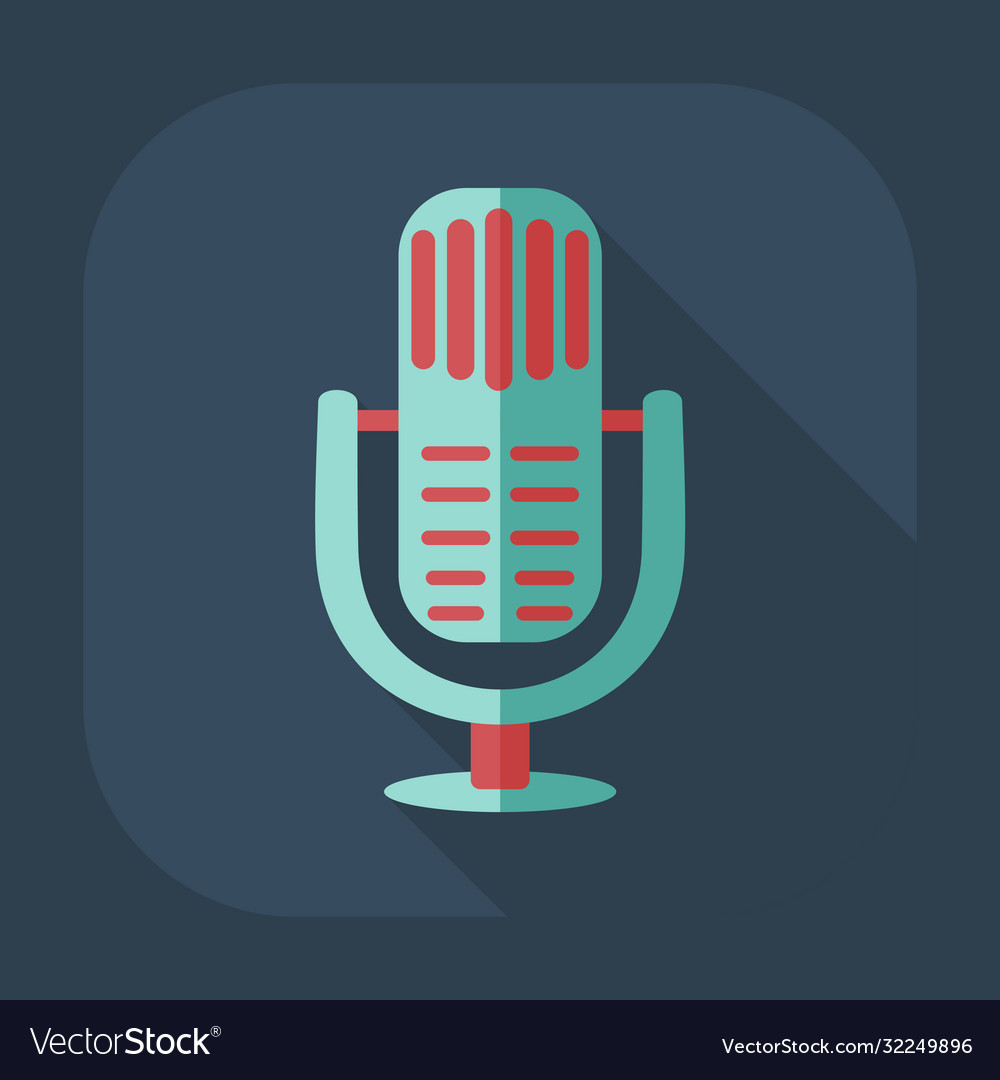 Flat modern design with shadow icon microphone Vector Image