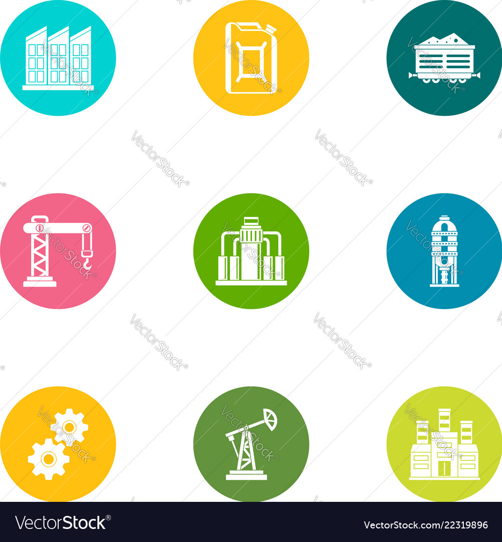 Formation icons set flat style Royalty Free Vector Image