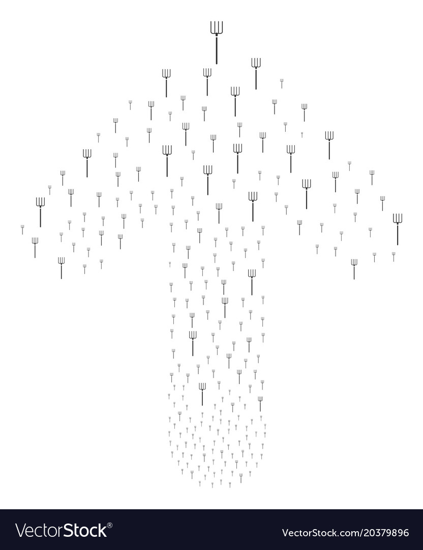 Forward target arrow figure with pitchfork