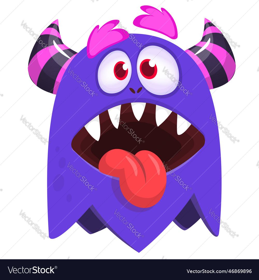 Funny Cartoon Monster Character Of Happy Alien Vector Image