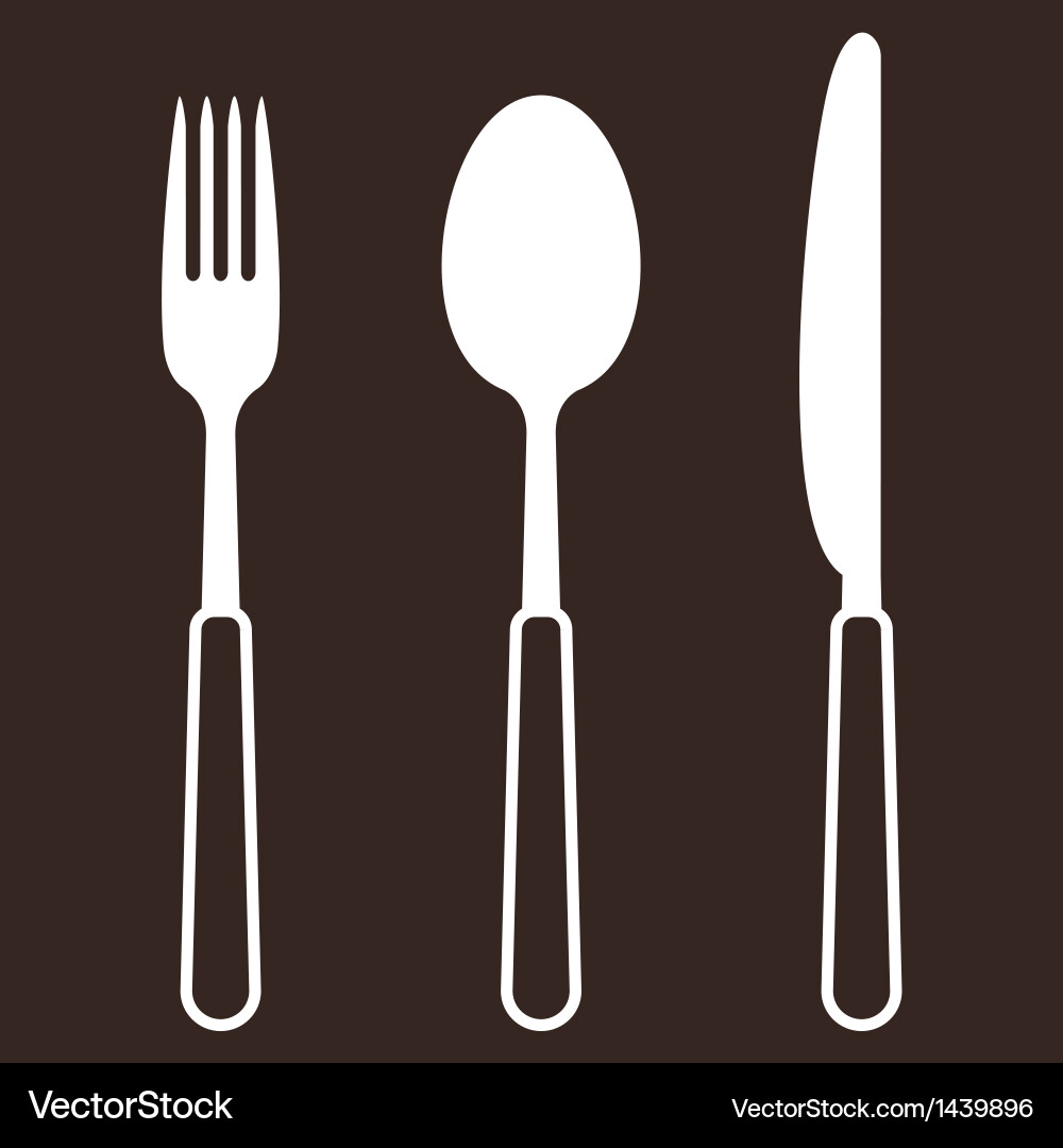 Knife fork and spoon Royalty Free Vector Image