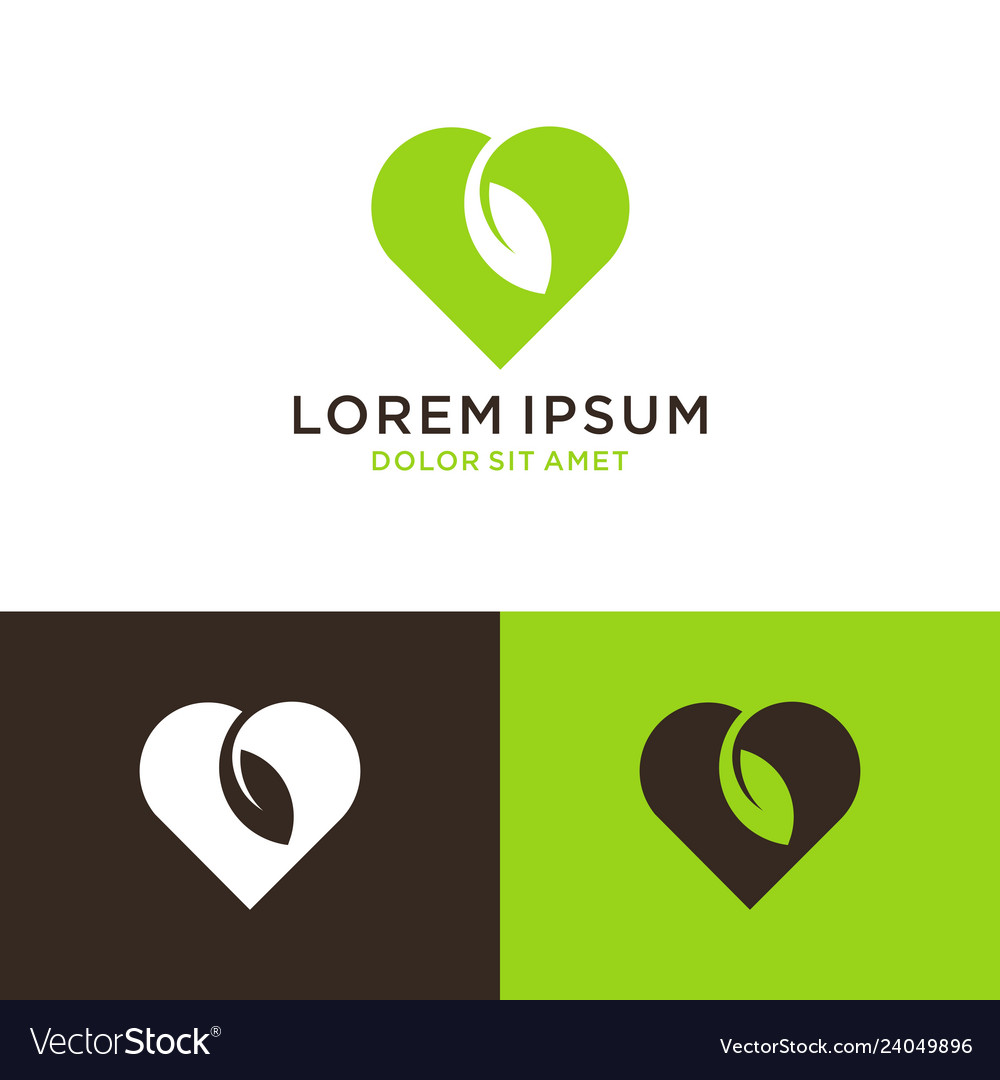 Love leaf logo design