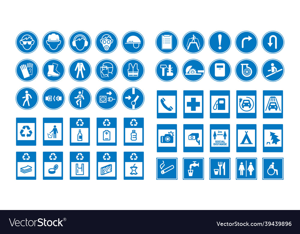 Mandatory Sign Safety And Caution Symbols Vector Image 8346