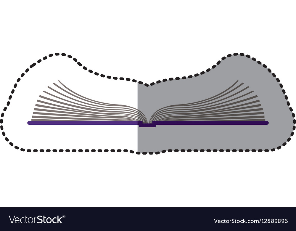 Middle shadow color sticker with open book