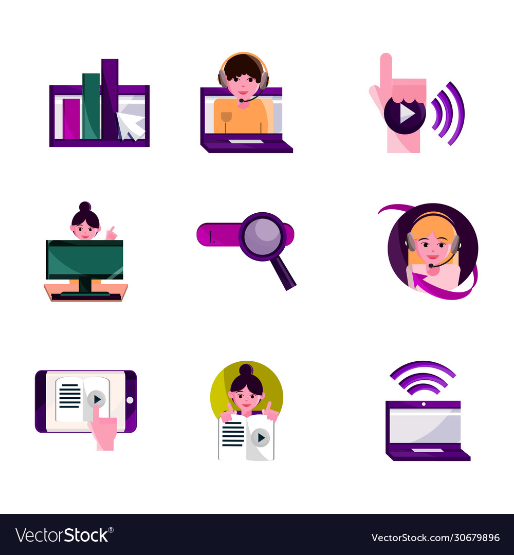 Online activities digital connection Royalty Free Vector