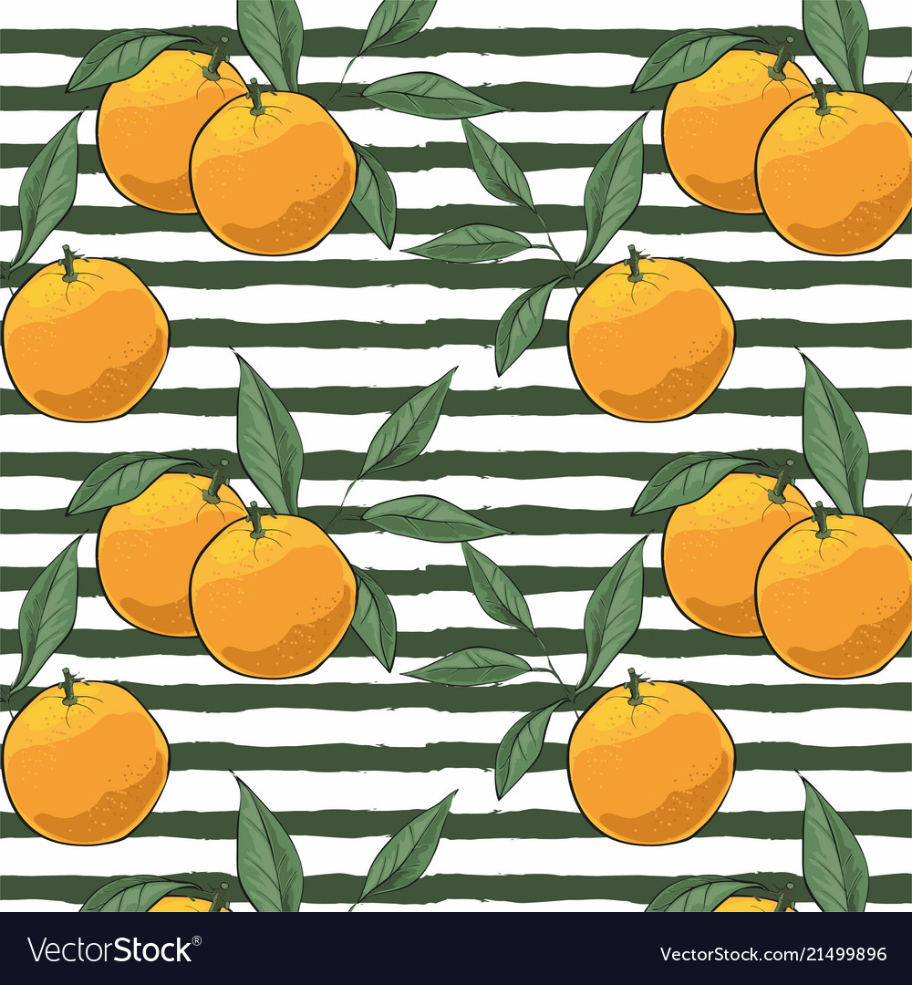 Pattern of hand drawn oranges slices