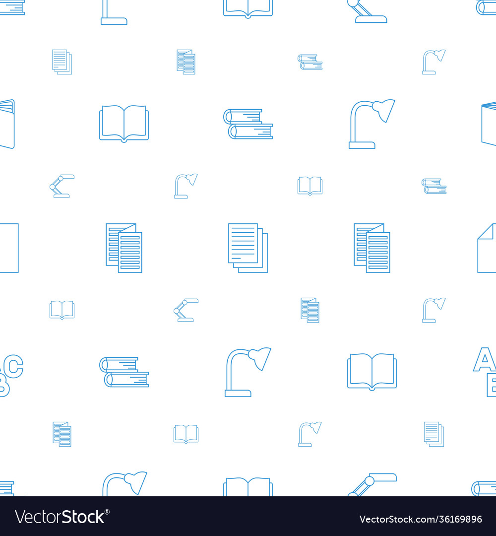 Reading icons pattern seamless white background
