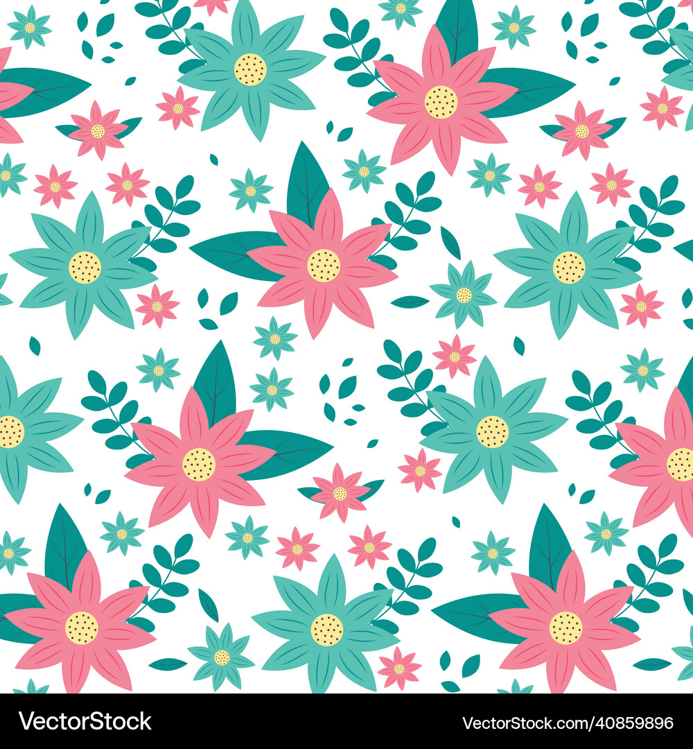 Seamless pattern with flowers Royalty Free Vector Image