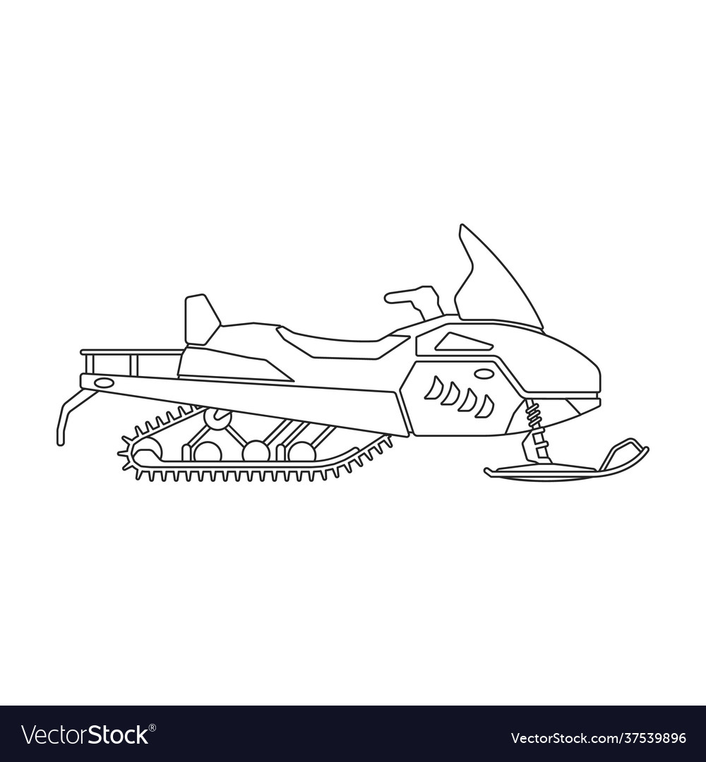 Snowmobile outline icon Royalty Free Vector Image