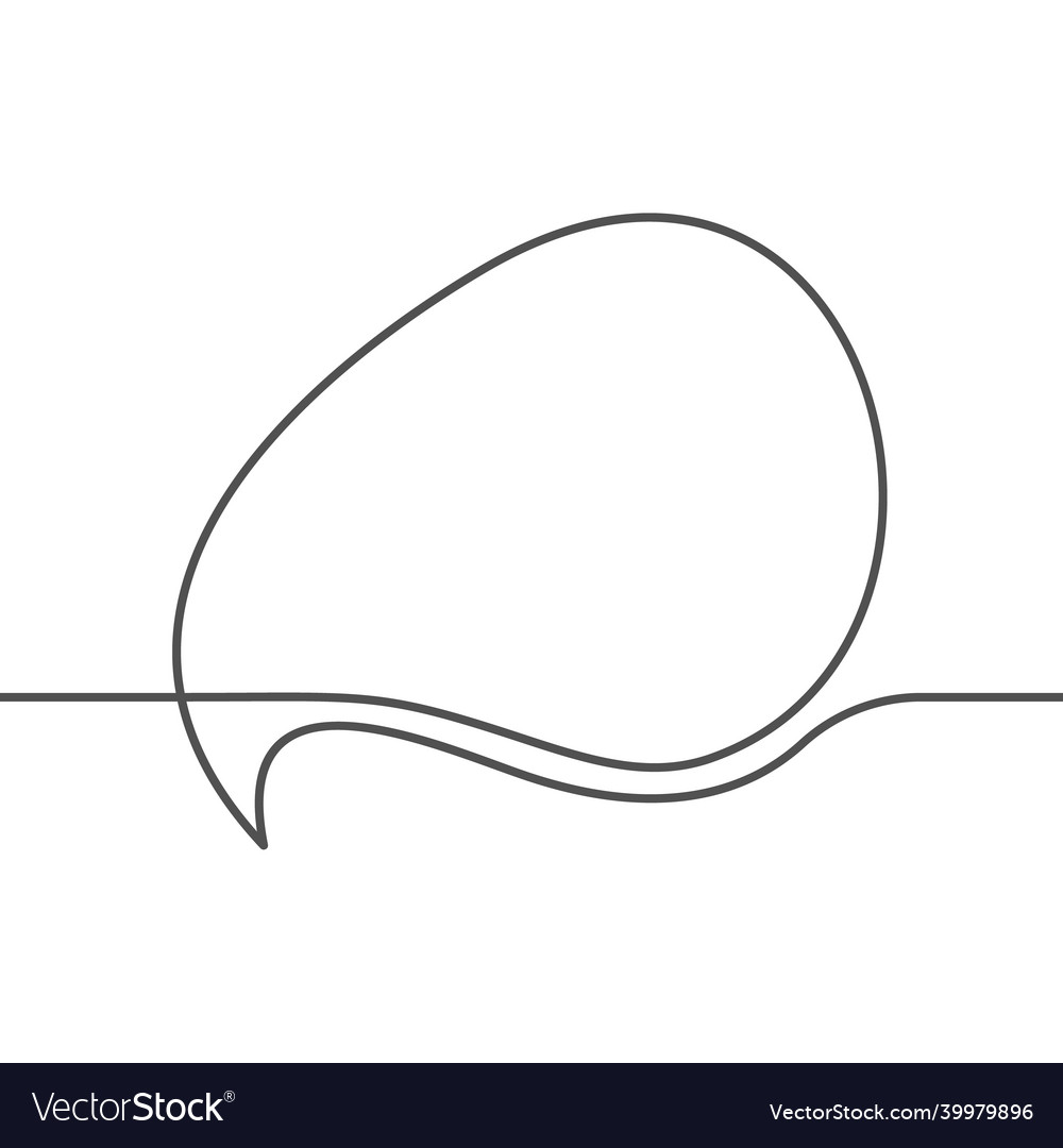 Speech bubble continuous line drawing flow liquid